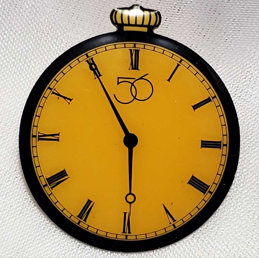 VTG Dept 56 Stop Clock Watch Design 1.5" Pin Lapel